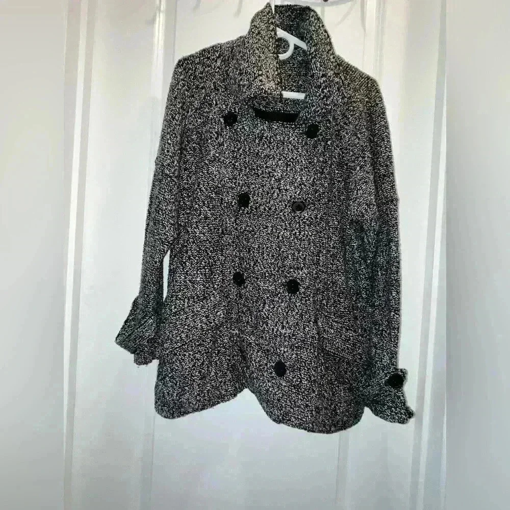 Free People Slouchy Boho Utility Moto Jacket Marled Black